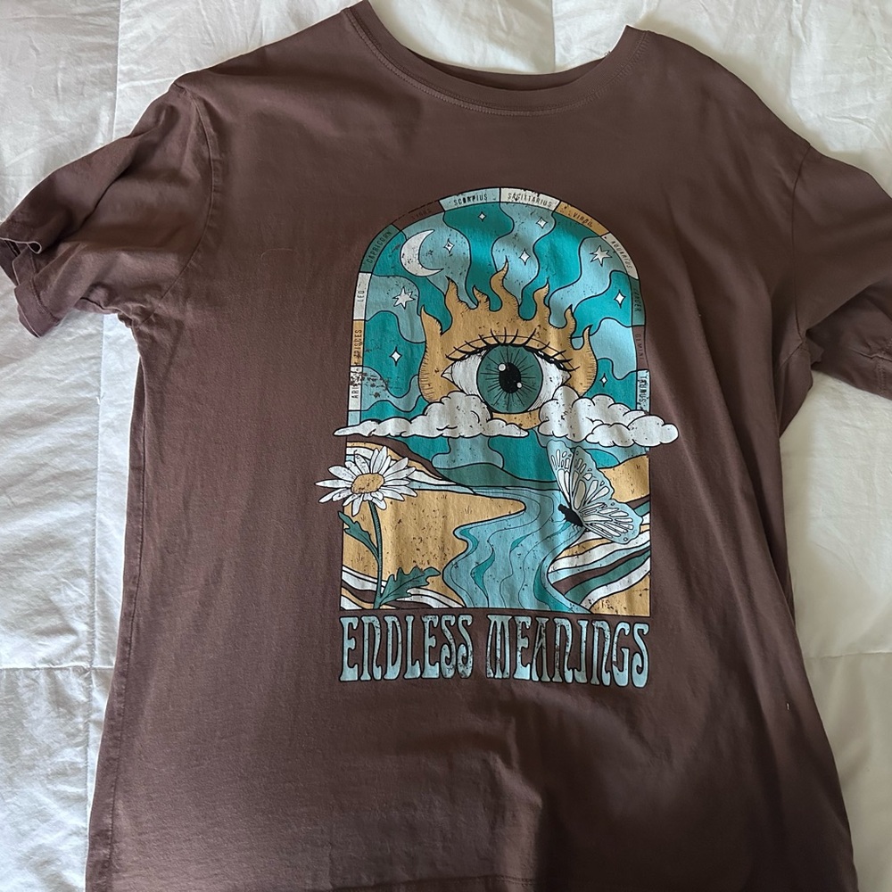 Pull&Bear Brown Graphic Tee